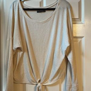 Abercrombie & Fitch Cream Tie-Front Top